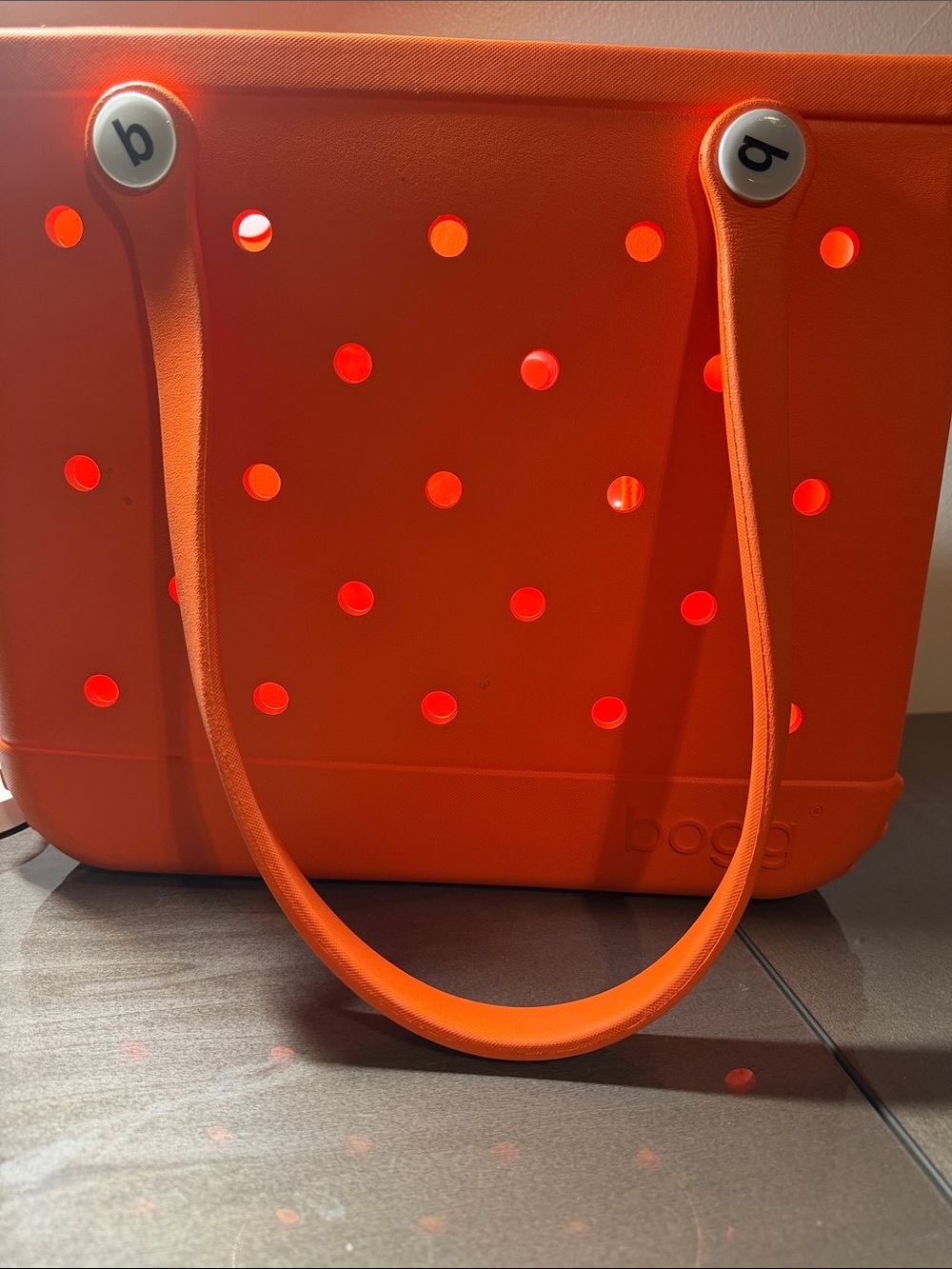 BOGG BAG Bright Orange Perforated Tote w/ FREE scrub life charm for bag - Picture 8 of 9